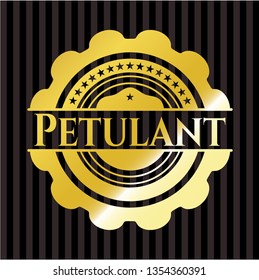 Petulant gold badge or emblem