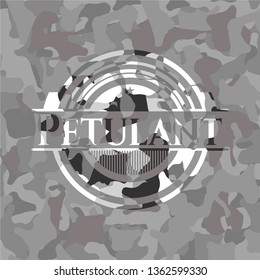 Petulant grey camouflage emblem