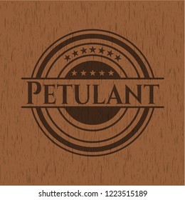 Petulant wooden emblem