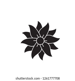 Petunia black vector concept icon. Petunia flat illustration, sign