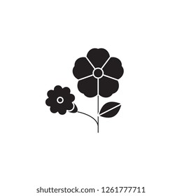 Petunia Black Vector Concept Icon. Petunia Flat Illustration, Sign