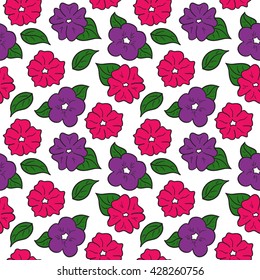 Petunia floral pattern colored