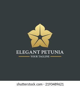 Petunia Flower Logo Vector For Product Or Company Symbol. 