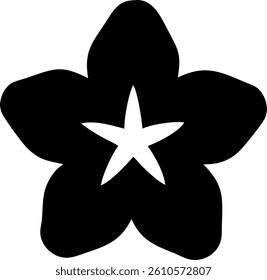 Petunia Flower Outline with Five Broad Petals Vector Silhouette Design