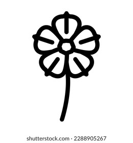 vector de icono de la línea de resorte de flores petunia. signo del resorte de flores de petunia. símbolo de contorno aislado ilustración negra