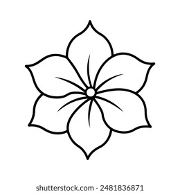 petunia flower vector line art illustration icon