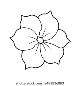 petunia flower vector line art illustration icon