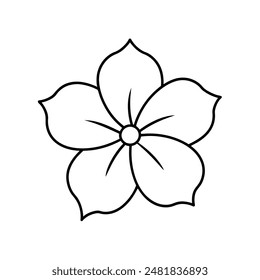 petunia flower vector line art illustration icon