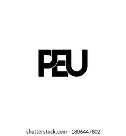 diseño original del logotipo del monograma de la letra peu