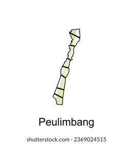 Peulimbang map City. vector map of province Aceh capital Country colorful design, illustration design template on white background