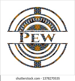Pew arabic emblem background. Arabesque decoration.