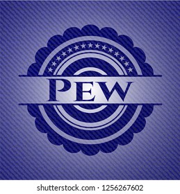 Pew with denim texture
