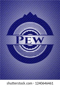 Pew emblem with denim high quality background