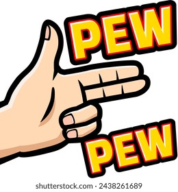 pew pew hand twitch emote vector illustration