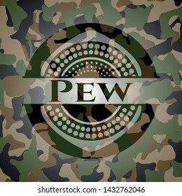 Pew on camo pattern. Vector Illustration. Detailed.