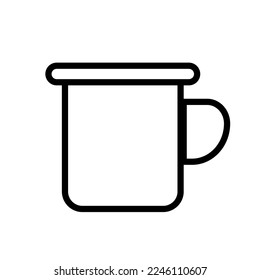 Pewter mug icon line isolated on white background. Black flat thin icon on modern outline style. Linear symbol and editable stroke. Simple and pixel perfect stroke vector illustration