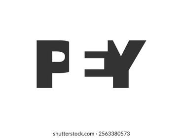 PEY logo design. Initial letter P E Y bold font style for tech startups, consulting, corporate branding. Creative company name, headlines typography identity, trendy logotype. Vector illustration.