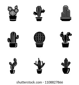 Conjunto de iconos de Peyote. Conjunto simple de 9 iconos vectoriales de peyote para Web aislado sobre fondo blanco