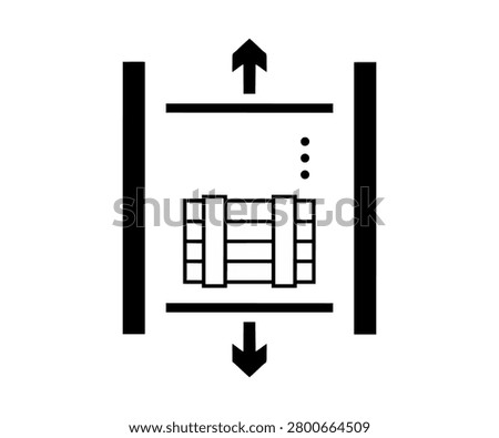 PF 078: Elevator for goods signs. Public facilities vector design and illustration.
