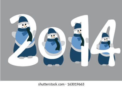 PF 2014- snowmen - vector