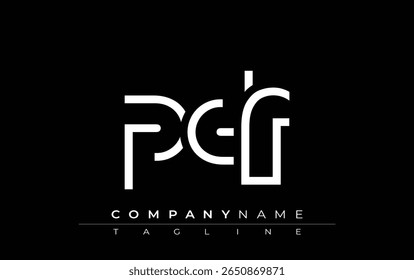 Diseño de letra abstracta PF. Diseño moderno del logotipo del negocio con tipografía Abstractas y estilo contemporáneo