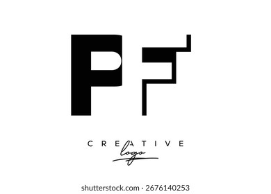 PF Creativo Minimalista Espacio Negativo Logo Latter con Monograma Moderno para Branding y Negocio Lettermark Logo con Letras Iniciales Diseño de Logo para Branding.