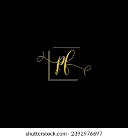 Plantilla de diseño de logotipo para letras modernas creativas del PF