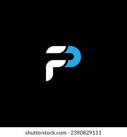 PF or FP abstract letter awesome artistic branding company different colors illustration logo. Icon or monogram design.