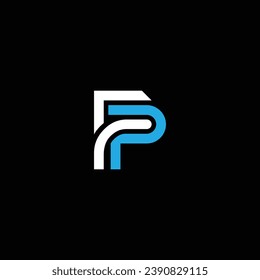 PF or FP abstract letter awesome artistic branding company different colors illustration logo. Icon or monogram design.