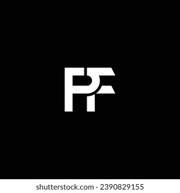 Letra abstracta PF o FP increíble marca artística empresa de diferentes colores ilustración logo. Diseño de iconos o monogramas.
