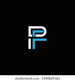 Letra abstracta PF o FP increíble marca artística empresa de diferentes colores ilustración logo. Diseño de iconos o monogramas.