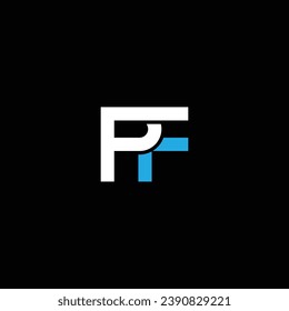 PF or FP abstract letter awesome artistic branding company different colors illustration logo. Icon or monogram design.