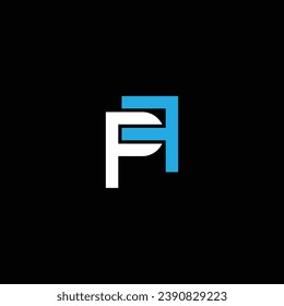 PF or FP abstract letter awesome artistic branding company different colors illustration logo. Icon or monogram design.