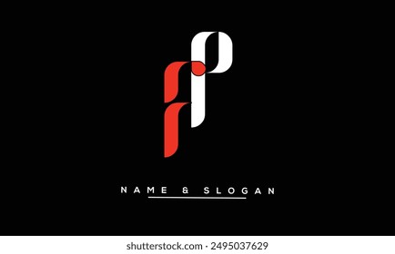 PF, FP Abstract Letters Logo Monogram