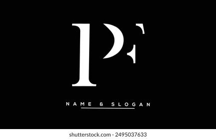 PF, FP Abstract Letters Logo Monogram