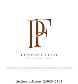 PF, FP, Abstract Letters Logo Monogram