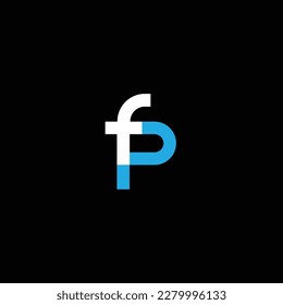PF or FP abstract outstanding professional business awesome artistic branding company different colors illustration logo	