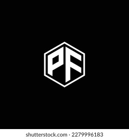 PF or FP abstract outstanding professional business awesome artistic branding company different colors illustration logo	