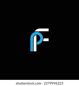 PF or FP abstract outstanding professional business awesome artistic branding company different colors illustration logo	