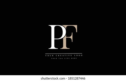 PF FP abstract vector logo monogram template