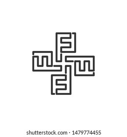pf fp initial letter logo design