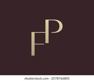 PF or FP letter logo icon design. Classic style luxury initials monogram.