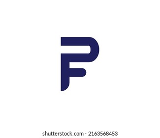 PF FP logo design vector template
