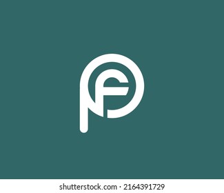PF FP logo design vector template