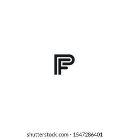 PF FP logo initial letter design 
