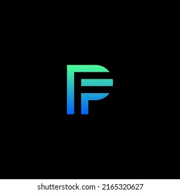 PF or FP monogram logo with green and blue gradient.