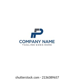 PF or FP. Monogram of two letters PF and FP. Simple minimal logo design. Vector illustration template.