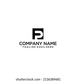 PF or FP. Monogram of two letters PF and FP. Simple minimal logo design. Vector illustration template.