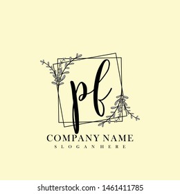 PF Initial beauty floral logo template
