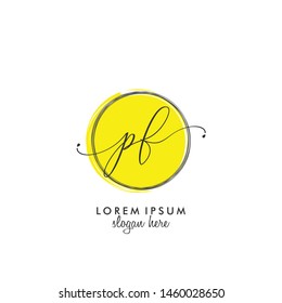 PF Initial beauty monogram logo vector